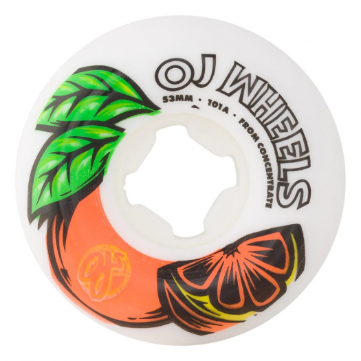 OJ WHEELS FROM CONCENTRATE WHITE ORANGE HARDLINE 101A