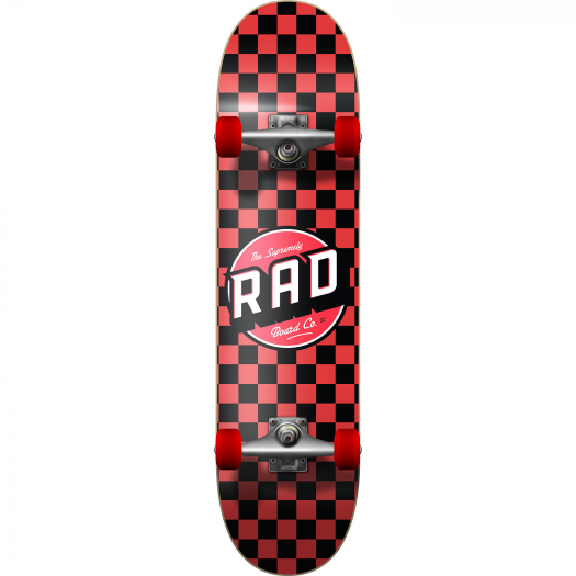 RAD CHECK BLACK/RED COMPLETE SKATEBOARD 7.0